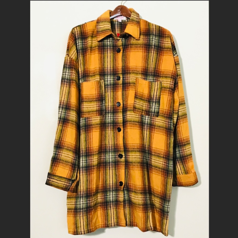 Jess Lea long plaid flannel shacket 2XL (NWT) - Picture 2 of 9